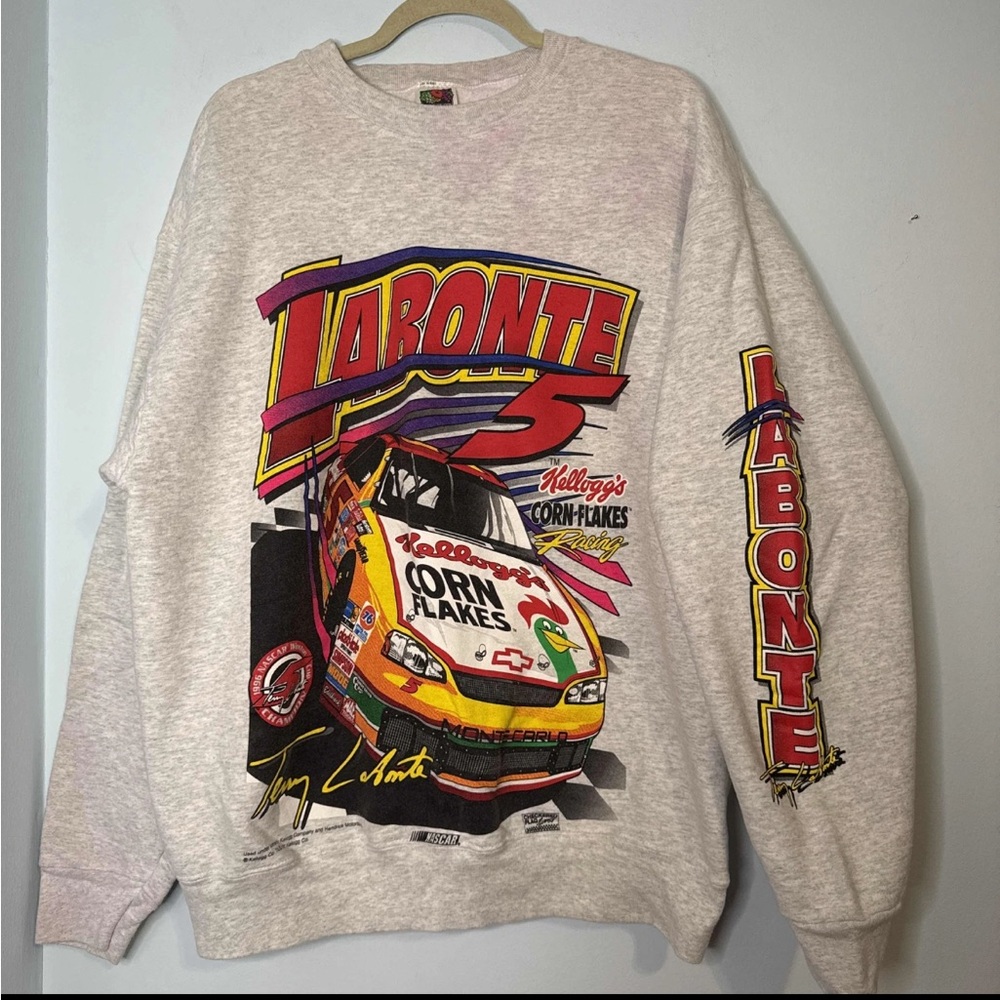 Vintage 1997 Terry Labonte #5 Kellogg NASCAR Sweatshirt Size XL slightly FLAWED